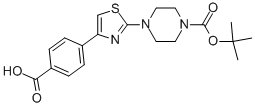 4-[2-(4-tert-Butoxycarbonylpiperazin-1-yl)thiazol-4-yl]benzoic acid Structure
