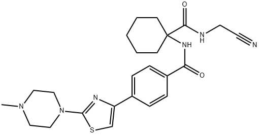 N-[1-[[(Cyanomethyl)amino]carbonyl]cyclohexyl]-4-[2-(4-methyl-1-piperazinyl)-4-thiazolyl]benzamide 구조식 이미지