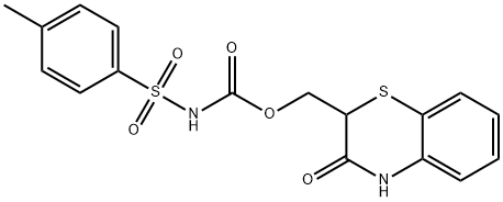 (3-oxo-3,4-dihydro-2H-1,4-benzothiazin-2-yl)methyl N-[(4-methylphenyl)sulfonyl]carbamate 구조식 이미지