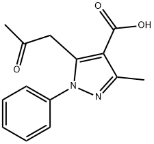 3-METHYL-5-(2-OXO-PROPYL)-1-PHENYL-1 H-PYRAZOLE-4-CARBOXYLIC ACID 구조식 이미지