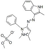 1,5-dimethyl-3-[(2-methyl-1H-indol-3-yl)azo]-2-phenyl-1H-pyrazolium methyl sulphate 구조식 이미지