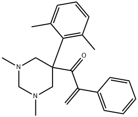1-[Hexahydro-1,3-dimethyl-5-(2,6-xylyl)pyrimidin-5-yl]-2-phenyl-2-propen-1-one Structure