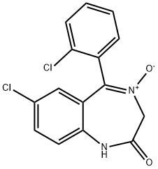 7-Chloro-2-oxo-5-(2-chlorophenyl)-1,4-benzodiazepine-4-oxide 구조식 이미지