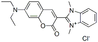 2-[7-(diethylamino)-2-oxo-2H-1-benzopyran-3-yl]-1,3-dimethyl-1H-benzimidazolium chloride Structure