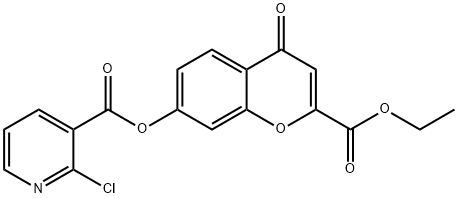 2-(ETHOXYCARBONYL)-4-OXO-4H-CHROMEN-7-YL 2-CHLORONICOTINATE 구조식 이미지