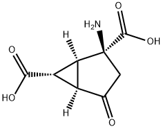 Bicyclo[3.1.0]hexane-2,6-dicarboxylic acid, 2-amino-4-oxo-, (1S,2S,5R,6R)- Structure