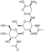 2-ACETAMIDO-4-O-(2-ACETAMIDO-2-DEOXY-BETA-D-GLUCOPYRANOSYL)-1-N-(BETA-L-ASPARTYL)-2-DEOXY-BETA-D-GLUCOPYRANOSYLAMINE 구조식 이미지