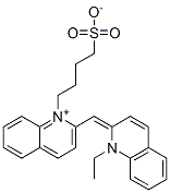 2-[(1-ethyl-2(1H)-quinolylidene)methyl]-1-(4-sulphonatobutyl)quinolinium Structure