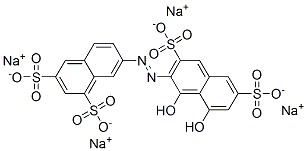 tetrasodium 7-[(1,8-dihydroxy-3,6-disulphonato-2-naphthyl)azo]naphthalene-1,3-disulphonate Structure