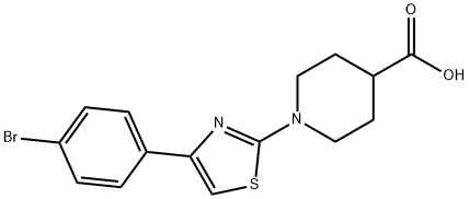 1-(4-(4-BroMophenyl)thiazol-2-yl)piperidine-4-carboxylic acid 구조식 이미지