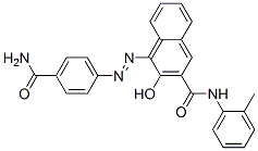 4-[[4-(aminocarbonyl)phenyl]azo]-3-hydroxy-N-(2-methylphenyl)naphthalene-2-carboxamide 구조식 이미지