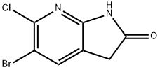 2H-Pyrrolo[2,3-b]pyridin-2-one, 5-broMo-6-chloro-1,3-dihydro- 구조식 이미지