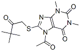 1H-Purine-2,6-dione,  7-acetyl-8-[(3,3-dimethyl-2-oxobutyl)thio]-3,7-dihydro-1,3-dimethyl- Structure