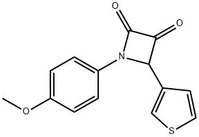 1-(4-METHOXYPHENYL)-4-(3-THIENYL)-2,3-AZETIDINEDIONE Structure