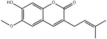 7-Hydroxy-6-methoxy-3-prenylcoumarin Structure