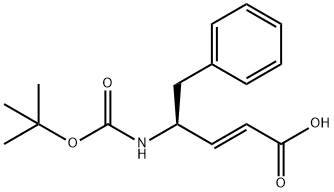 Boc-(S)-4-aMino-5-phenyl-2-pentenoic acid 구조식 이미지