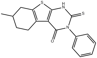 2-MERCAPTO-7-METHYL-3-PHENYL-5,6,7,8-TETRAHYDRO-3H-BENZO[4,5]THIENO[2,3-D]PYRIMIDIN-4-ONE Structure