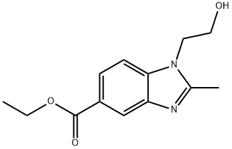 1-(2-HYDROXY-ETHYL)-2-METHYL-1H-BENZOIMIDAZOLE-5-CARBOXYLIC ACID ETHYL ESTER Structure