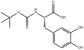 N-(tert-buloxycarbonyl)-3,4-dihydroxy-L-phenylalanine 구조식 이미지