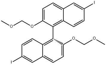 (R)-6,6'-DIIODO-2,2'-BIS(METHOXYMETHOXY)-1,1'-BINAPHTHALENE 구조식 이미지