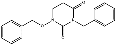 2,4(1H,3H)-Pyrimidinedione, 5,6-dihydro-3-benzyl-1-benzyloxy- Structure