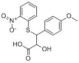 2-HYDROXY-3-(4-METHOXY-PHENYL)-3-(2-NITRO-PHENYLSULFANYL)-PROPIONIC ACID Structure