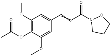 2-[3-[4-(Acetoxy)-3,5-dimethoxyphenyl]-1-oxo-2-propenyl]isoxazolidine 구조식 이미지