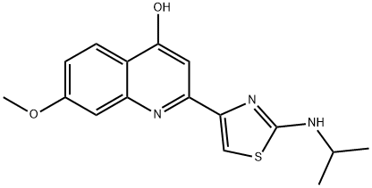 2-(2-ISOPROPYLAMINO-THIAZOL-4-YL)-7-METHOXY-QUINOLIN-4-OL
 Structure