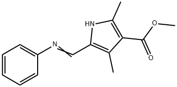 1H-Pyrrole-3-carboxylicacid,2,4-dimethyl-5-[(phenylimino)methyl]-,methylester(9CI) Structure