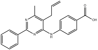 4-[(5-Allyl-6-methyl-2-phenyl-4-pyrimidinyl)amino]benzoic acid 구조식 이미지