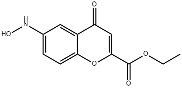 6-Hydroxyamino-4-oxo-4H-1-benzopyran-2-carboxylic acid ethyl ester Structure