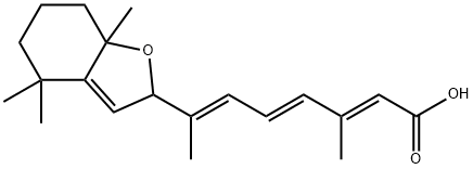 (2E,4E,6E)-7-(4,4,7a-trimethyl-2,5,6,7-tetrahydrobenzofuran-2-yl)-3-me thyl-octa-2,4,6-trienoic acid 구조식 이미지