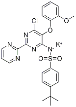 N-[6-Chloro-5-(2-methoxyphenoxy)[2,2'-bipyrimidin]-4-yl]-4-(1,1-dimethylethyl)benzenesulfonamide potassium salt Structure