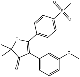 4-(3-methoxyphenyl)-2,2-dimethyl-5-(4-(methylsulfonyl)phenyl)furan-3(2H)-one 구조식 이미지