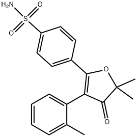 4-(5,5-dimethyl-4-oxo-3-o-tolyl-4,5-dihydrofuran-2-yl)benzenesulfonamide 구조식 이미지