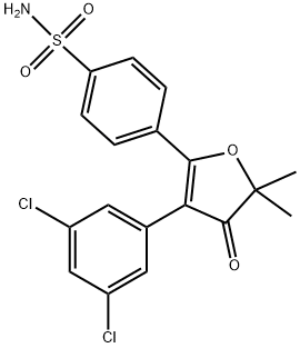 4-(3-(3,5-dichlorophenyl)-5,5-dimethyl-4-oxo-4,5-dihydrofuran-2-yl)benzenesulfonamide Structure