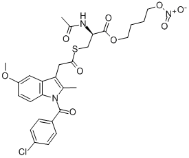 N-ACETYL-D-CYSTEINE-1-(4-CHLOROBENZOYL)-5-METHOXY-2-METHYL-1H-INDOLE-3-ACETIC ACID, 4-(NITROOXY)BUTYL ESTER Structure