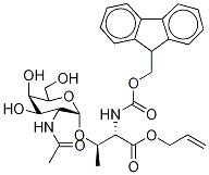 N-Fmoc-O-[2-acetamido-2-deoxy-α-D-galactopyranosyl]-L-threonine Allyl Ester Structure