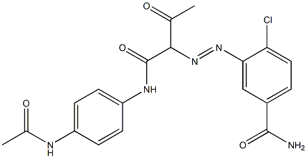 4'-acetamido-2-[(5-carbamoyl-2-chlorophenyl)azo]acetoacetanilide     Structure