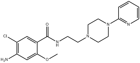 Benzamide, 4-amino-5-chloro-2-methoxy-N-(2-(4-(2-pyridinyl)-1-piperazi nyl)ethyl)- Structure