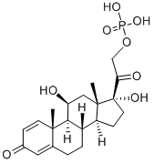 11beta,17,21-trihydroxypregna-1,4-diene-3,20-dione 21-(dihydrogen phosphate) Structure