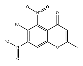 6-Hydroxy-2-methyl-5,7-dinitro-4H-1-benzopyran-4-one 구조식 이미지