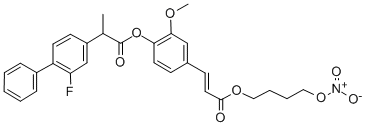 2-FLUORO-ALPHA-METHYL-2-METHOXY-4-[(1E)-3-[4-(NITROOXY)BUTOXY]-3-OXO-1-PROPENYL]PHENYL ESTER, [1,1'-BIPHENYL]-4-ACETIC ACID Structure