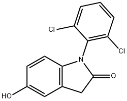 1-(2,6-Dichlorophenyl)-1,3-Dihydro-5-Hydroxy-2H-Indol-2-One 구조식 이미지