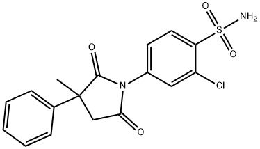 2-chloro-4-(3-methyl-2,5-dioxo-3-phenyl-pyrrolidin-1-yl)benzenesulfona mide 구조식 이미지