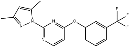 PYRIMIDINE, 2-(3,5-DIMETHYL-1H-PYRAZOL-1-YL)-4-[3-(TRIFLUOROMETHYL)PHENOXY]- Structure