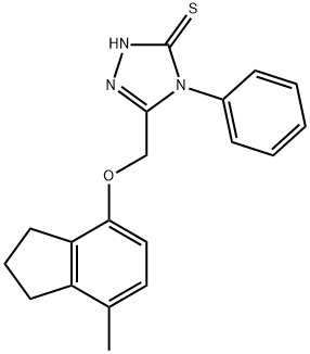 5-[[(7-METHYL-2,3-DIHYDRO-1H-INDEN-4-YL)OXY]METHYL]-4-PHENYL-4H-1,2,4-TRIAZOLE-3-THIOL Structure