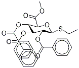 Ethyl 2,3,4-Tri-O-benzoyl-β-D-thioglucopyranosiduronic Acid Methyl Ester Structure