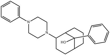 9-Phenyl-2-(4-phenyl-1-piperazinyl)bicyclo[3.3.1]nonan-9-ol 구조식 이미지