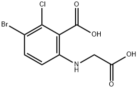 3-브로모-6-(카르복시메틸아미노)-2-클로로벤조산 구조식 이미지